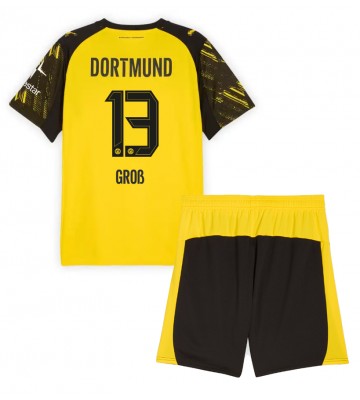 Borussia Dortmund Pascal Gross #13 Replica Home Stadium Kit for Kids 2025-26 Short Sleeve (+ pants)